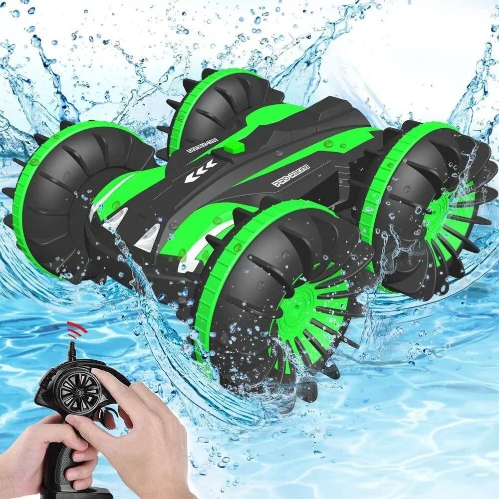 Free To Fly Kid Amphibious Waterproof 2.4Ghz Remote Control Stunt Car Boat SU116